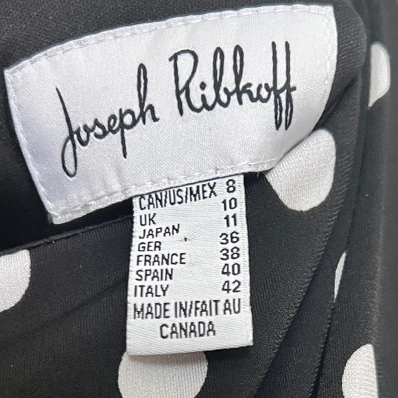 EUC Joseph Ribkoff Black-Vanilla-Neon Pink Polka-Dot Dress Style 191828 Size 8 - Picture 11 of 15